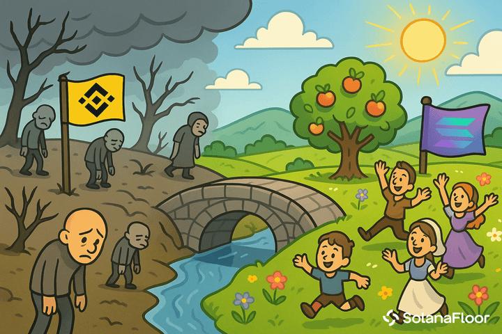 随着交易者退出 BNB 市场，流动性回流至 Solana