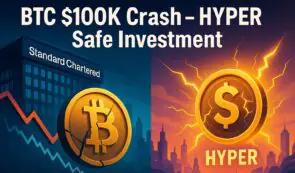 渣打银行预测 $BTC 跌至 10 万美元——为什么 $HYPER 可能是更安全的选择