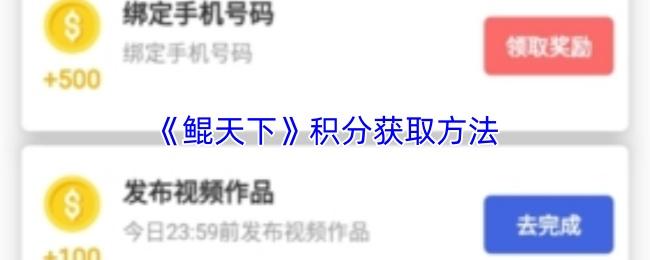 鲲天下 积分获取方法