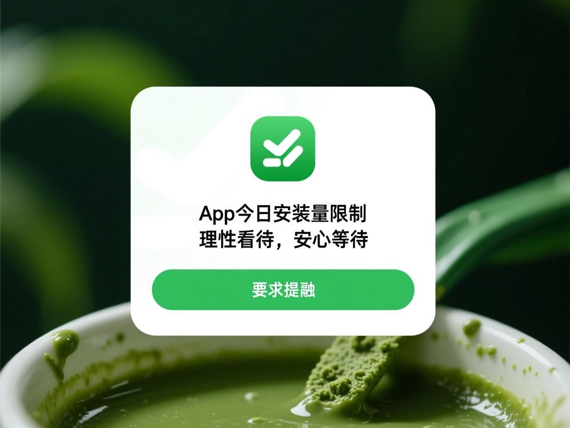 抹茶App提示今日安装量限制，理性看待，安心等待