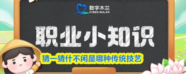 猜一猜什不闲是哪种传统技艺