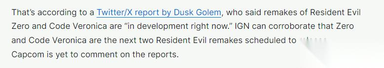 生化危机0代号维罗妮卡重制确认