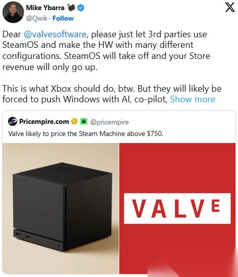 前暴雪总裁建言V社 开放SteamOS给第三方硬件商