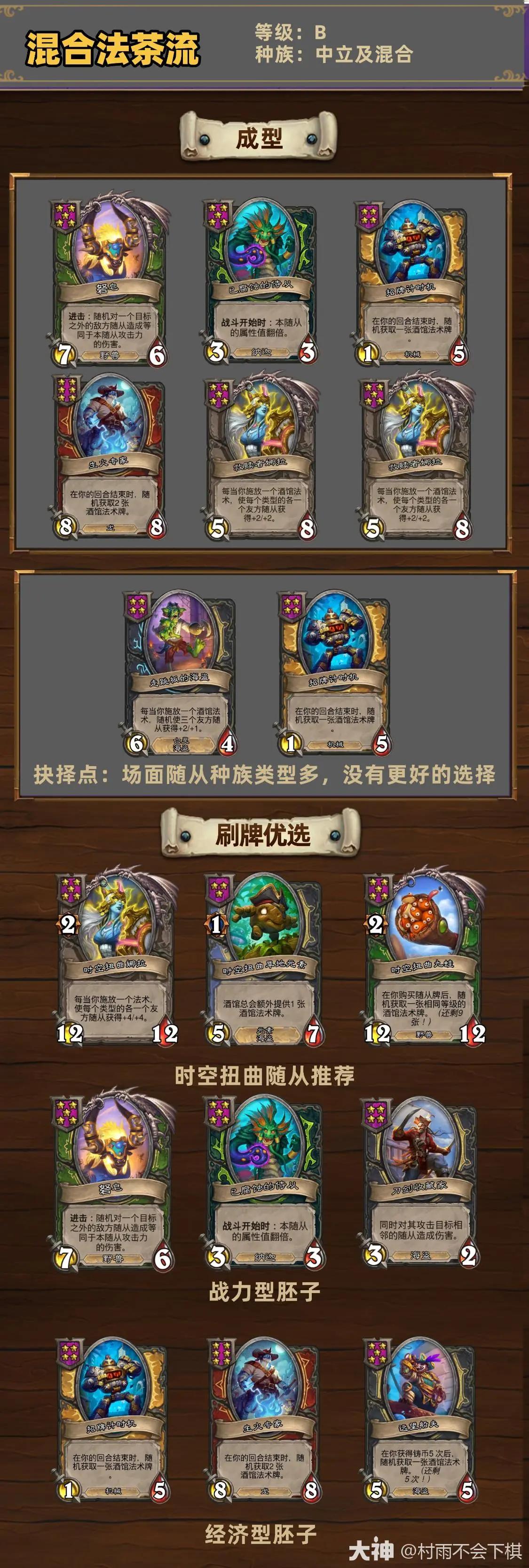 炉石传说34.2酒馆战棋混合法茶流玩法攻略