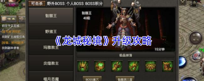 龙城秘境 升级攻略