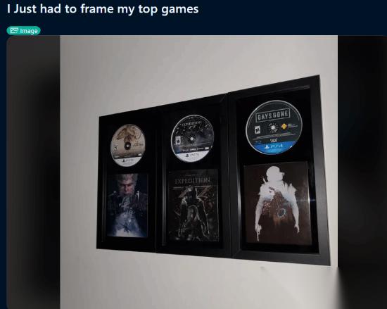 玩家将黑神话等三款游戏装裱上墙引热议