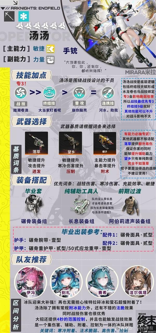 明日方舟终末地汤汤培养攻略