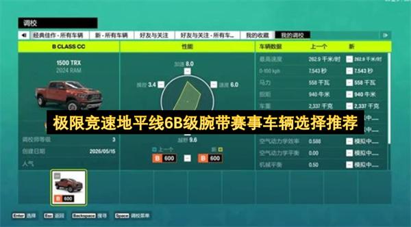 极限竞速地平线6B级腕带赛事车辆选择推荐