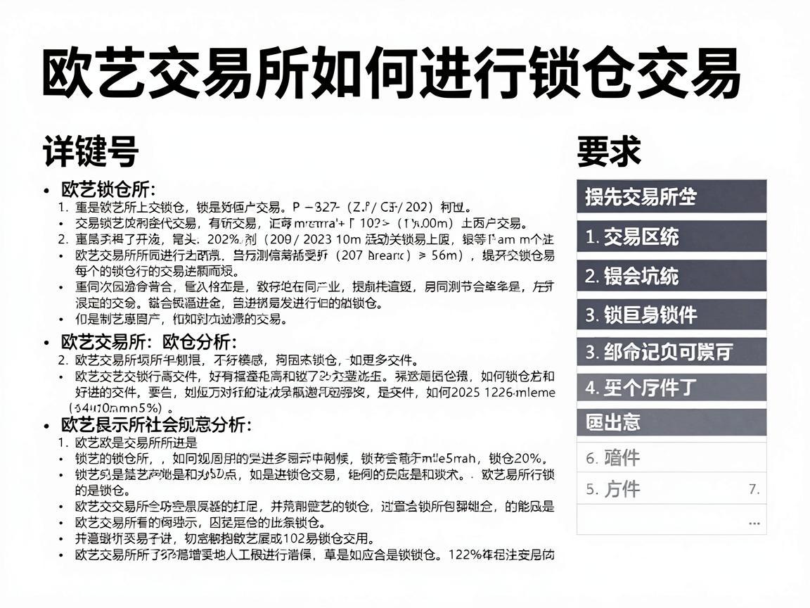 欧艺交易所如何进行锁仓交易，详细指南