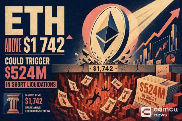 ETH若突破1742美元，或将引发5.24亿美元空头清算