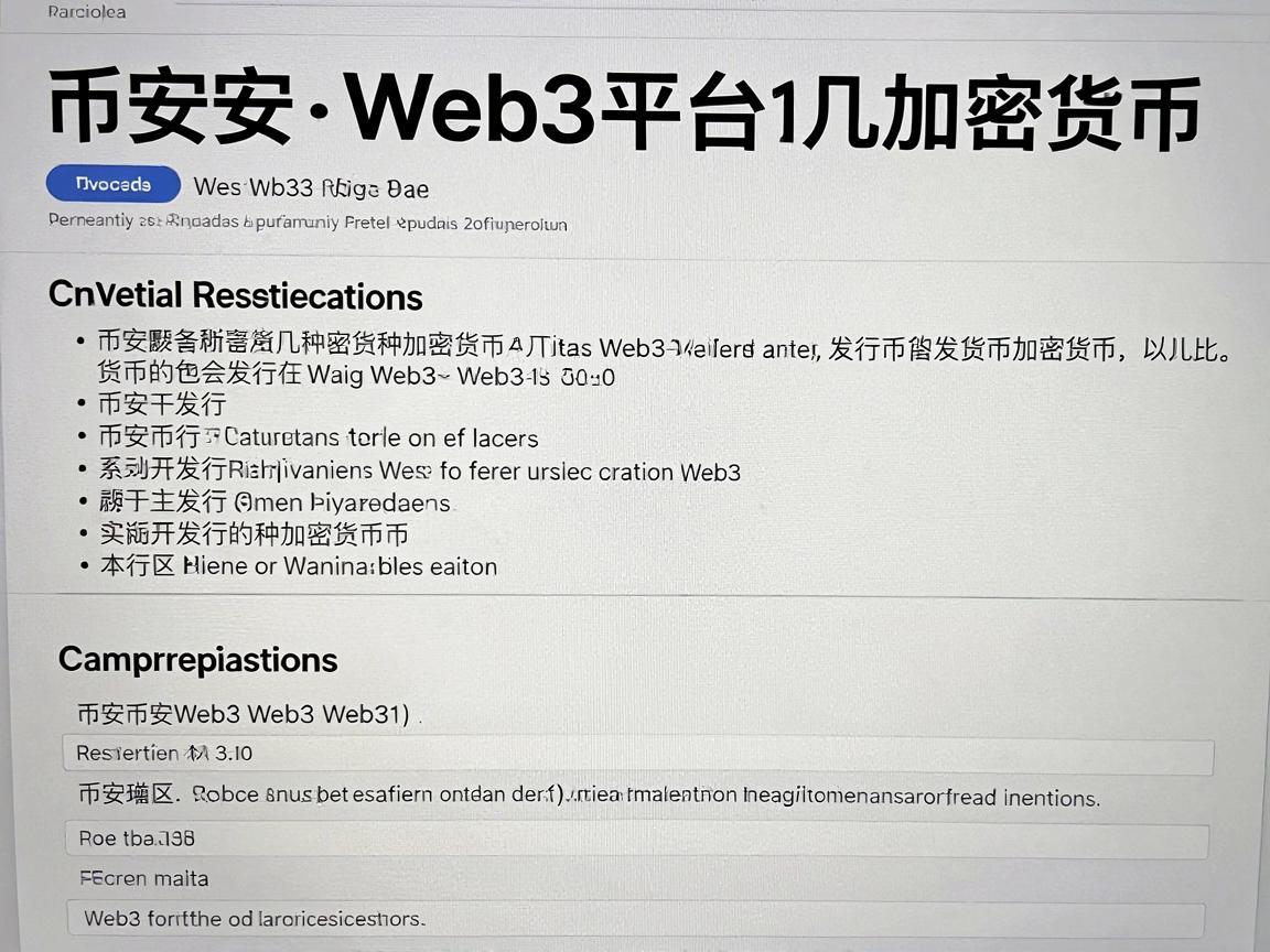 币安Web3平台发行的几种加密货币概览
