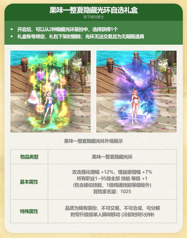DNF2026夏日套至尊光环属性一览