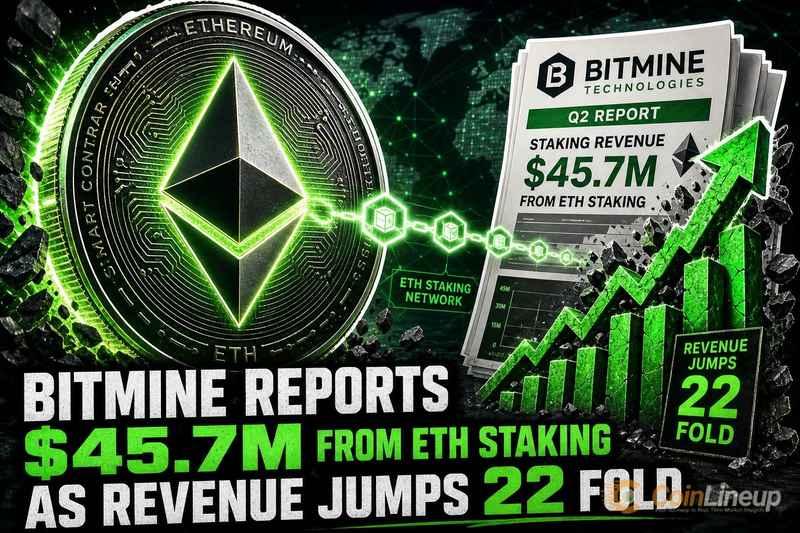 BitMine报告ETH质押收入4570万美元，营收跃升22倍