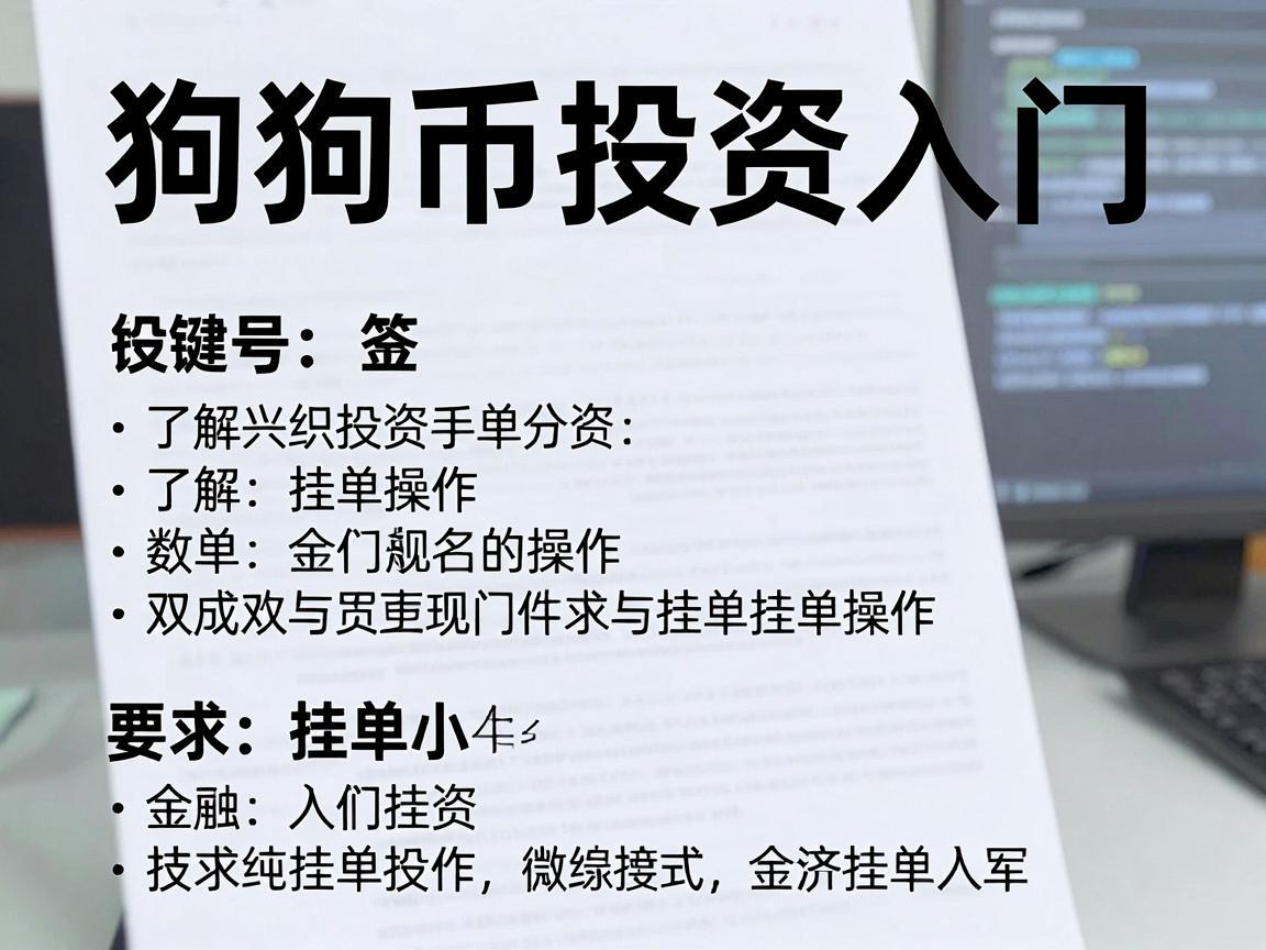 狗狗币投资入门，了解挂单操作